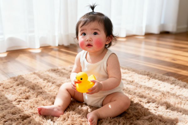 宝宝苹果脸,宝宝皮肤护理,苹果脸阐发,苹果脸解决步骤